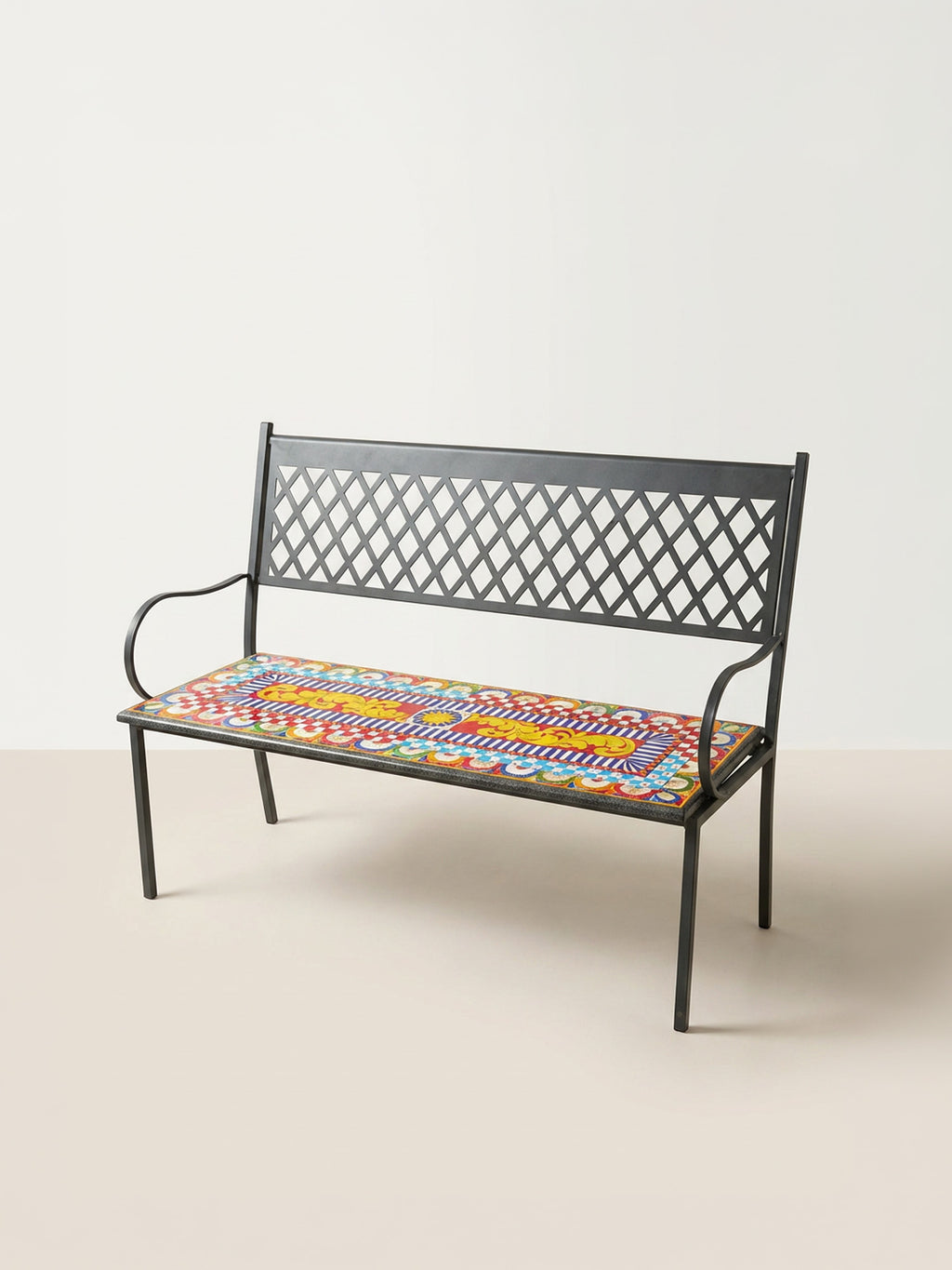 Lava Stone Bench with Backrest