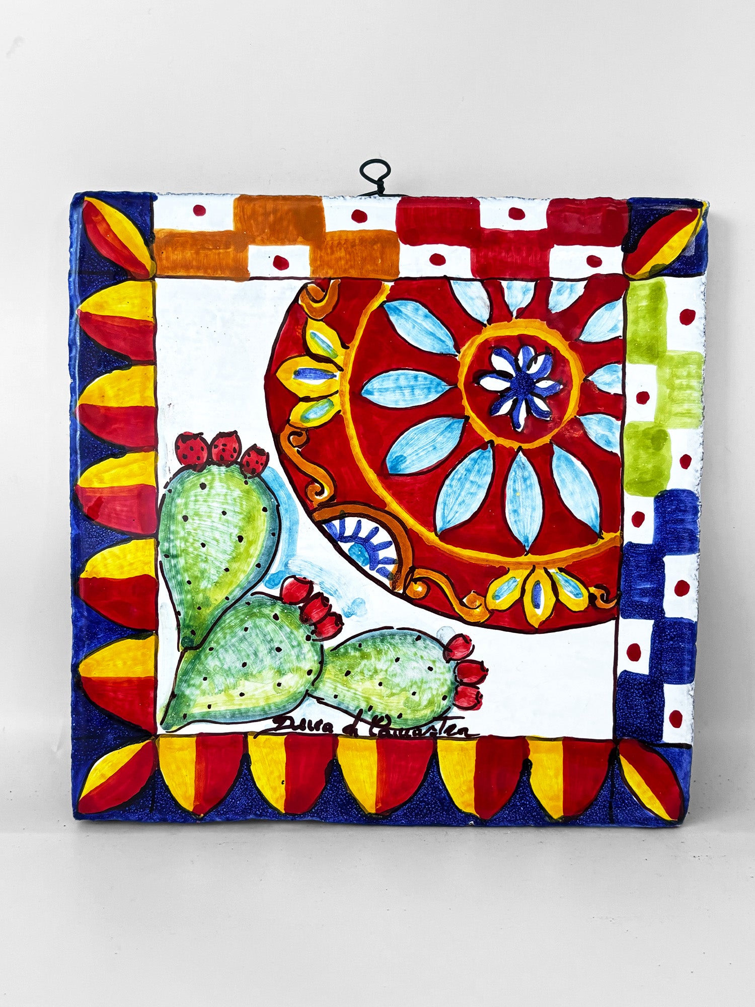 Decorative Tile with Hanging Hook