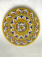 Round Table Lava Stone Top with Wrought Iron Base