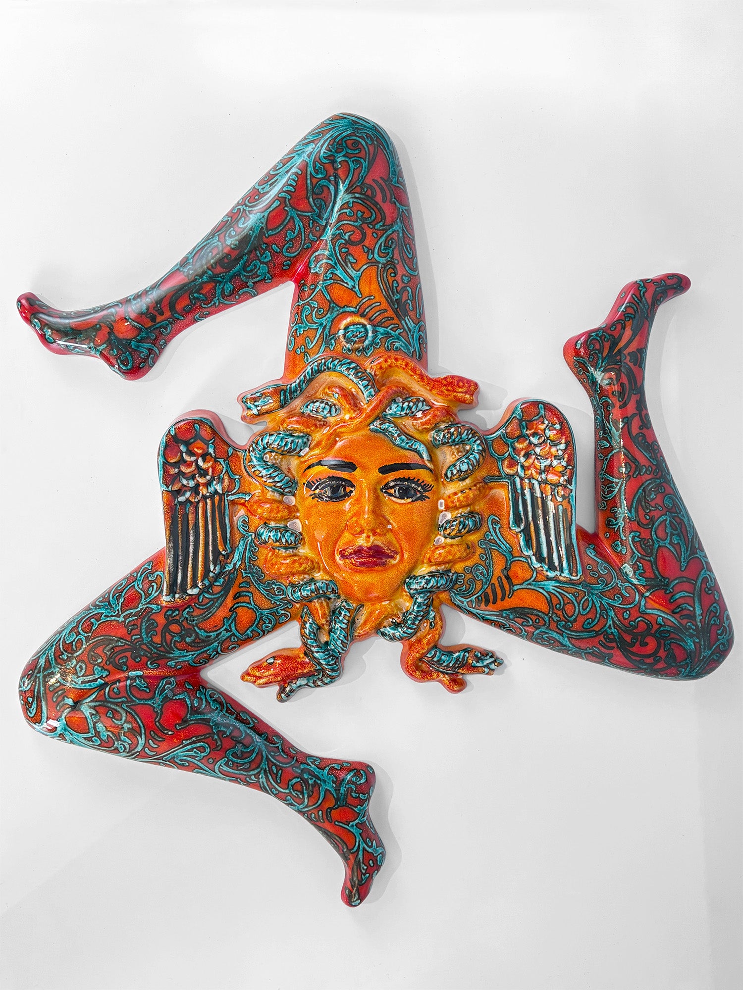 Trinacria 45cm Sicilian ceramic decorative symbol